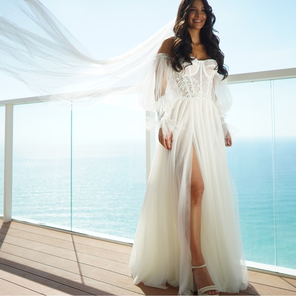 liz martinez Dresses Liz Martinez Rain Gown In White Poshmark